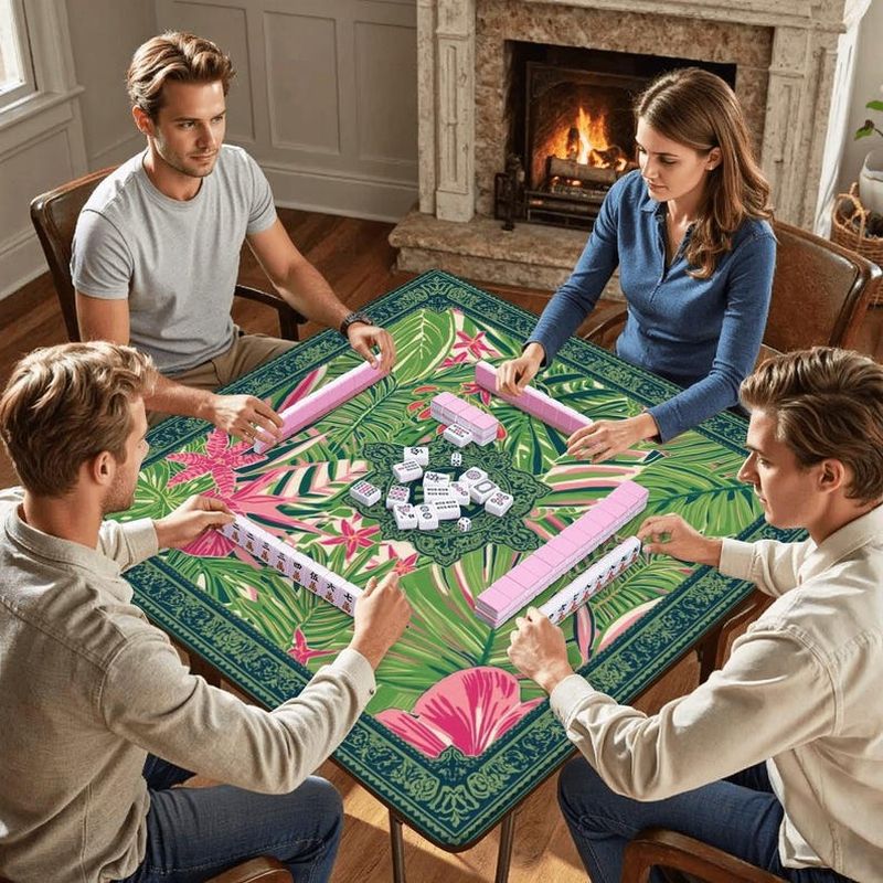 Party Games Adults Indoor - Tapete de Mesa de Mahjong VIKAMA